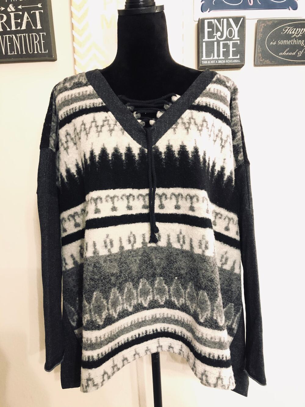 Vintage Havana Aztec Wool blend Sweater sz S